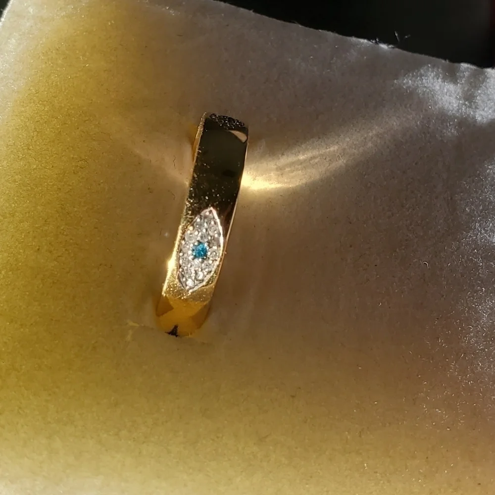 GP Blue Diamond & Diamond Watchful Eye Band Ring